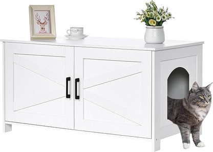 Homhedy 39.4" L Cat Litter Box Enclosure, Pet House by Homhedy