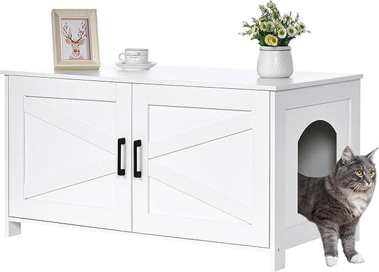 Homhedy 39.4" L Cat Litter Box Enclosure, Pet House by Homhedy