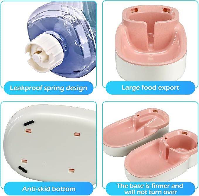 Automatic Dog Cat Feeder and Water Dispenser Gravity Food Feeder and Waterer Set - Image 5