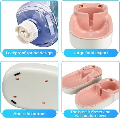 Automatic Dog Cat Feeder and Water Dispenser Gravity Food Feeder and Waterer Set - Image 5