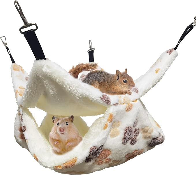 Cat Hammock for Cage, Soft Warm Hanging Bed for Kitten, Guinea Pig, Chinchilla - Image 7