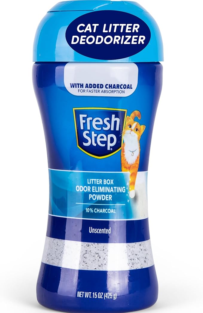 Fresh Step Litter Box Charcoal Odor Eliminator Powder, Cat Litter Deodorizer by FreshStep