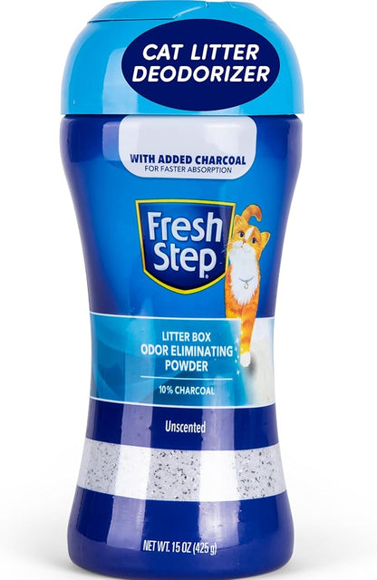 Fresh Step Litter Box Charcoal Odor Eliminator Powder, Cat Litter Deodorizer by FreshStep