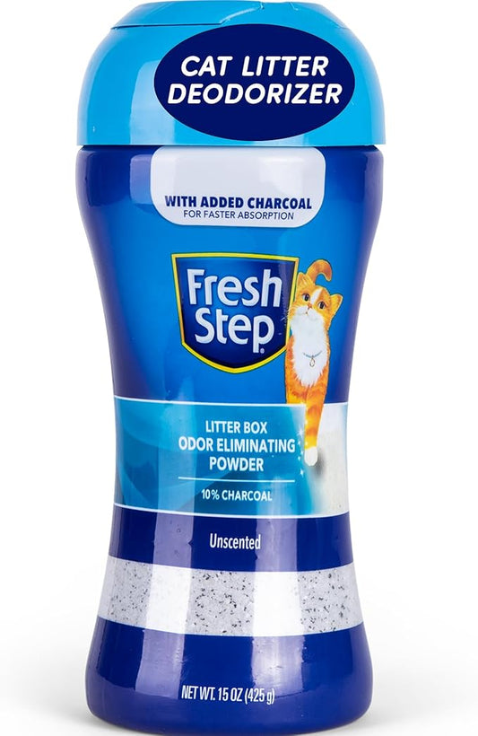 Fresh Step Litter Box Charcoal Odor Eliminator Powder, Cat Litter Deodorizer by FreshStep