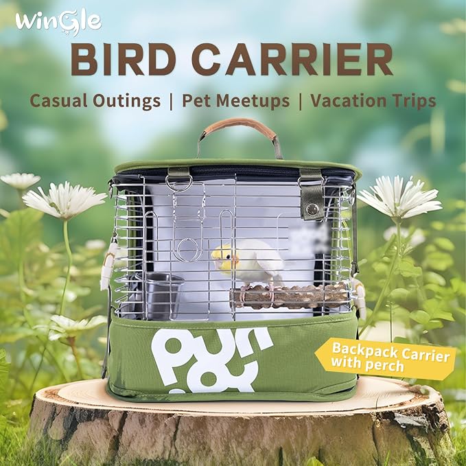 Bird Carrier Travel Cage 12in Small Bird Cage 4 in 1 Bird Backpack - Image 9