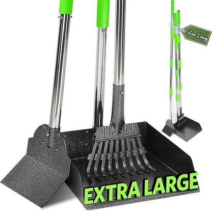 T2Y 48.8" Extra Long Handle Dog Pooper Scooper 3-Piece Set, Heavy Duty Metal by T2Y