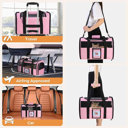 Soft Cat Carrier for Pets Up to 15 lbs, TSA Approved for Airline in-Cabin - Image 7