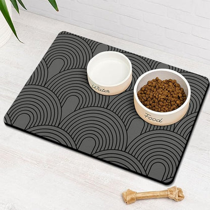 Dog Food Mats for Floors Absorbent, Pet Cat Food Mat by Ayiashiab