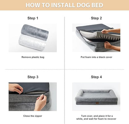 BFPETHOME Orthopedic Dog Bed for Large Sized Dogs – Washable Dog Couch Bed - Image 6