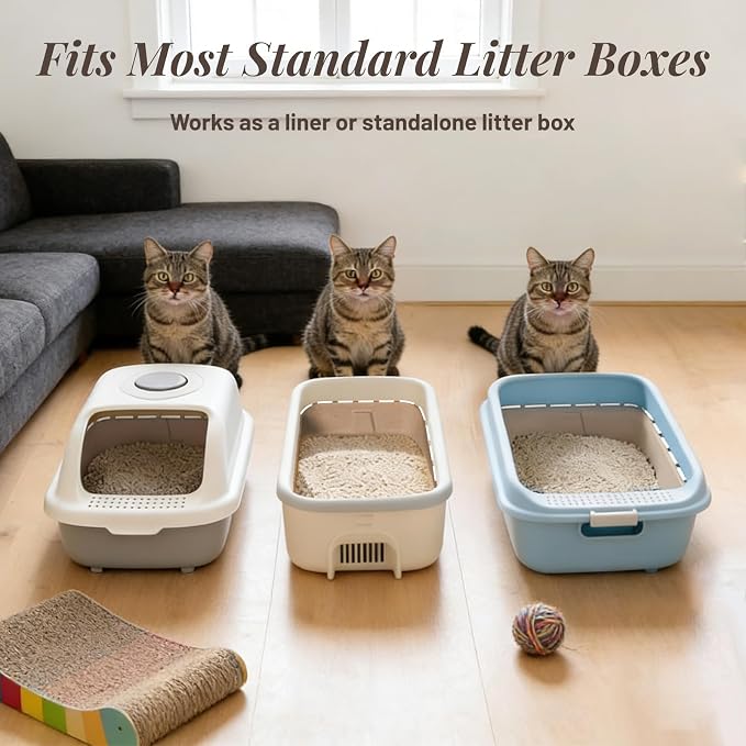 10 Pack Disposable Cat Litter Boxes, Durable Leak-Proof Cardboard Kitty Litter - Image 7