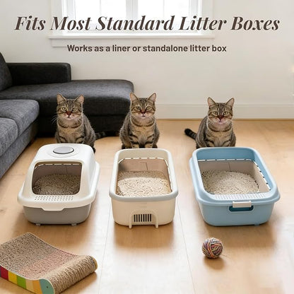 4 Pack Disposable Cat Litter Boxes, Durable Leak-Proof Cardboard Kitty Litter - Image 7