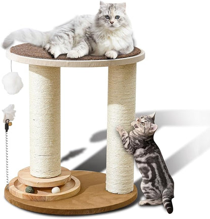 Wood Cat Tree Tower with Scratching Posts – Handmade Cat Condo by Hiyong