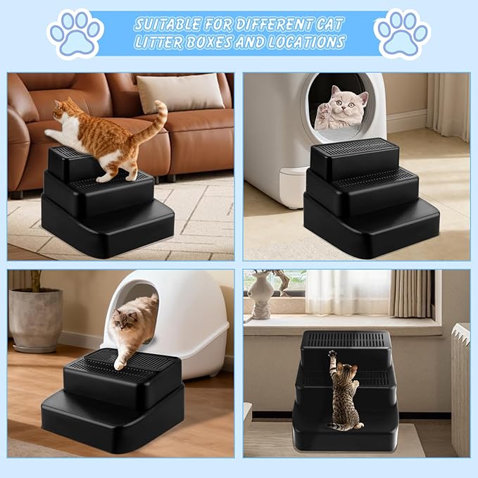 Adjustable 3 Steps Litter Box Ramp, Litter Box Step - Image 6