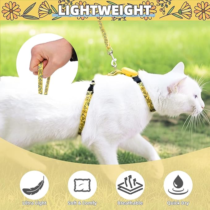 PUPTECK Adjustable Cat Harness and Leash Set Escape Proof Kitten Strap Collar - Image 5