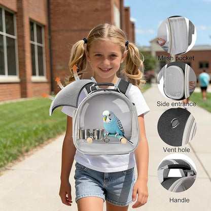 Small Bird Travel Backpack Carrier Cage - Image 3