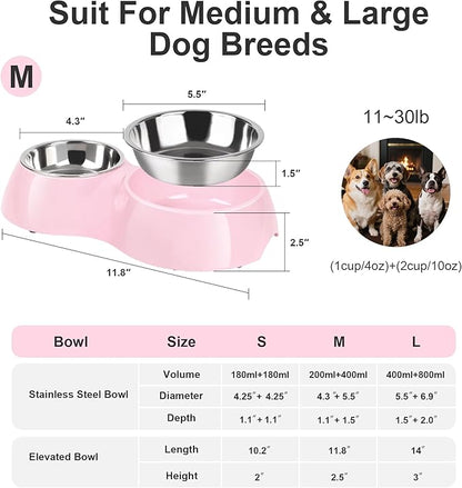 Double Dog Bowls Set – Non-Slip Pet Food & Water Dishes - Image 2