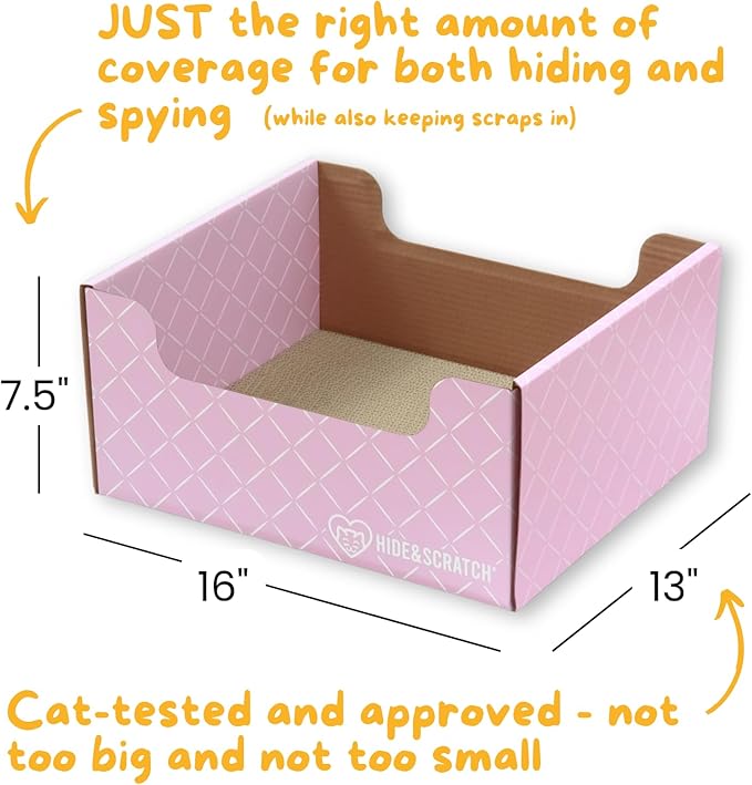 Hide & Scratch Cardboard Cat Scratcher Box & Bed - Image 5
