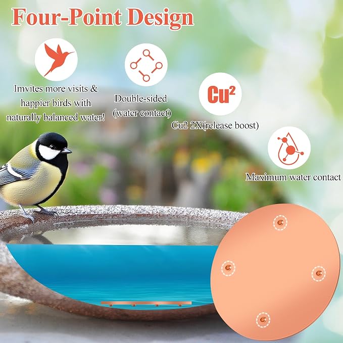 2pcs Bird Bath Copper Disk, Premium 99.99% Pure Copper, Less Cleaning Frequency - Image 4