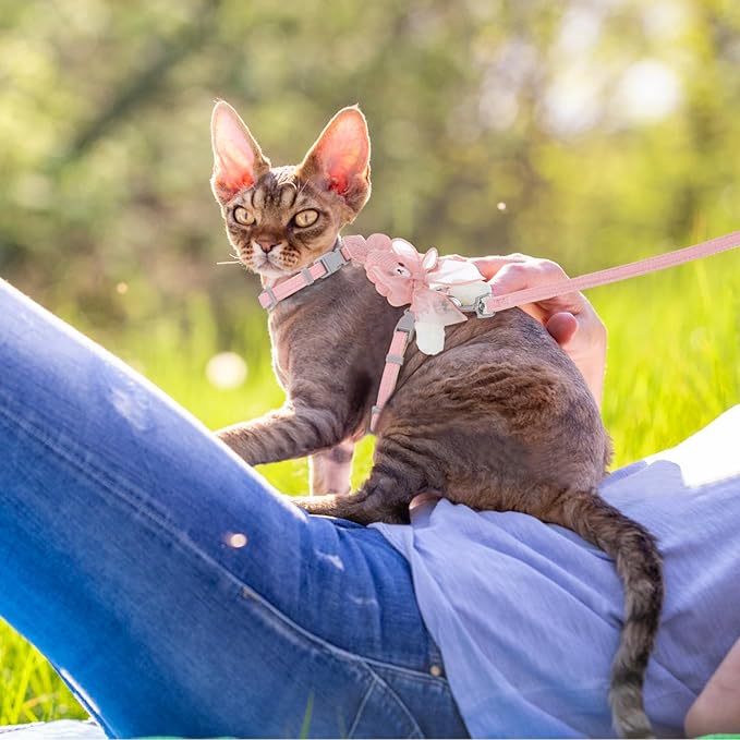 TIESOME Cat Harness and Leash Set, Adjustable Gradient Kitten Harness Escape - Image 7