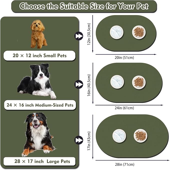Cat Food Mat 24''x16'', Absorbent Cat Mats - Image 3
