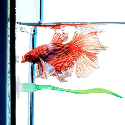 WILLBOND 2 Pcs Green Silicone Betta Fish Bed Leaf Hammock Betta Fish Tank - Image 4