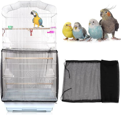 Daoeny Universal Bird Cage Cover, Adjustable Parrot Nylon Airy Soft Mesh Net by Daoeny