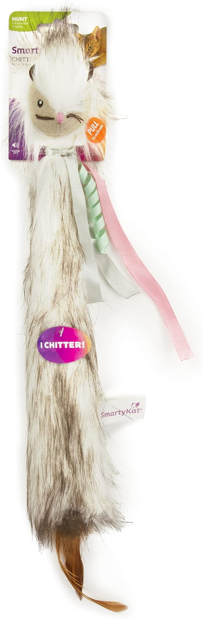 SmartyKat Chitter Critter Squirrel Electronic Sound Plush Kicker Cat Toy - Image 6