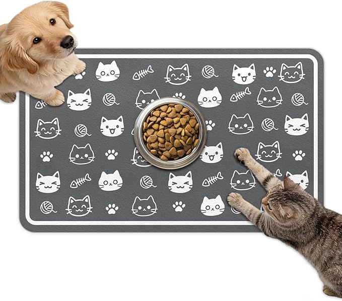 Dog Food Mat for Bowls, Absorbent Quick Dry Dog Cat Mats for Food and Water by Unknown