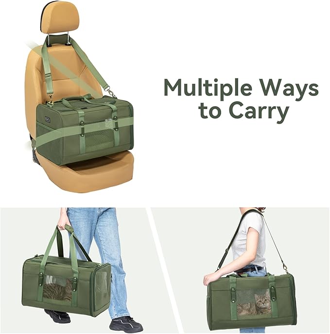 Petsfit 19x12x12 Pet Carrier for Large Cats, Soft-Sided Small Dog Travel Carrier - Image 7