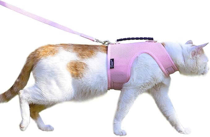 Cat Harness and Leash for Walking Escape Proof Breathable Mesh Fabric, Solid by Yizhi+Miaow