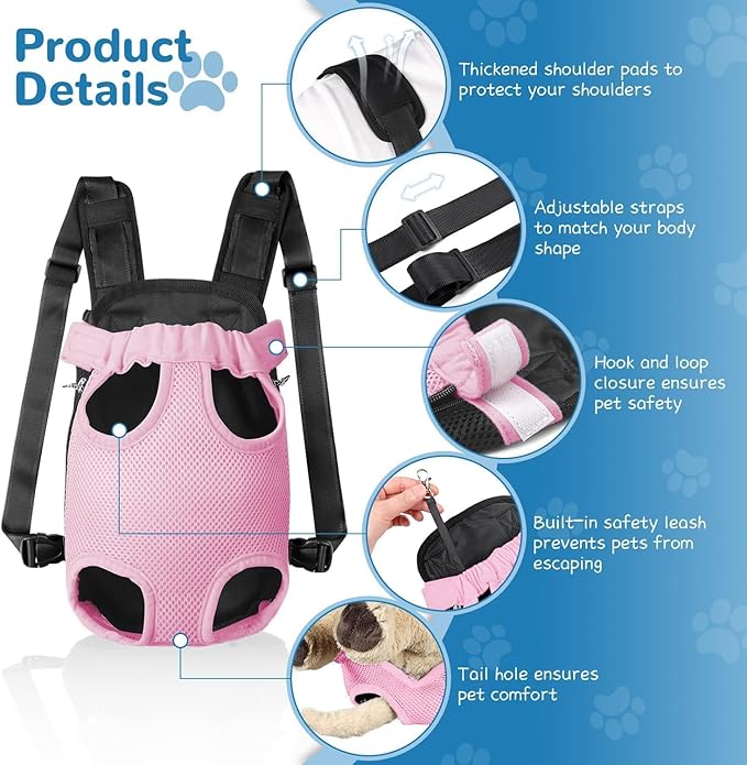 YUDODO Pet Dog Carrier Backpack Adjustable Dog Front Carrier, Legs Out Easy-Fit - Image 2
