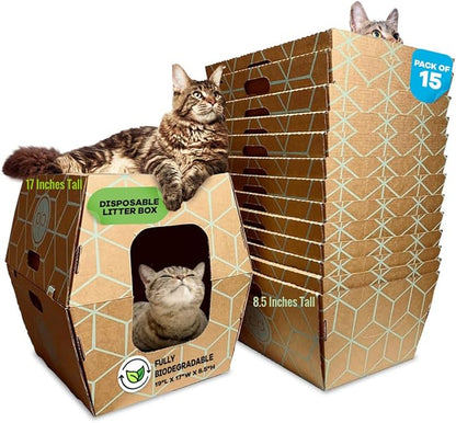 Tallest Disposable Cat Litter Box 15 Trays 2 Trays Litter Box Low Entry by CatsDesire