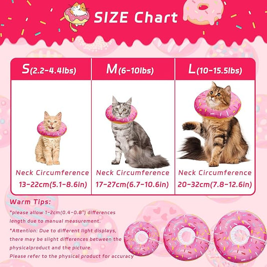 Cat Cone Soft Collar, Adjustable Cat Recovery Collars Kitten Cones to Stop - Image 2