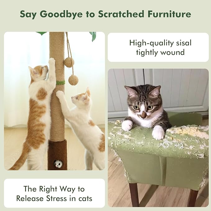 Cat Scratching Post 35'' Tall Cat Scratcher Tree Tower Scratching Posts - Image 5