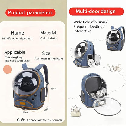 Cat Backpack Carrier, Breathable Pet Carrier Backpack Large Space Bubble - Image 2