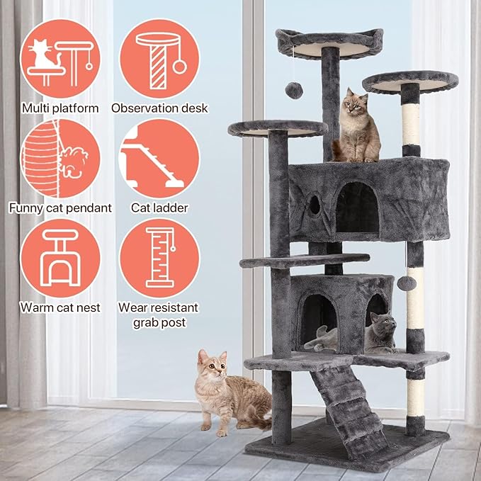 54in Cat Tree Cat Climbing Tower - Image 6