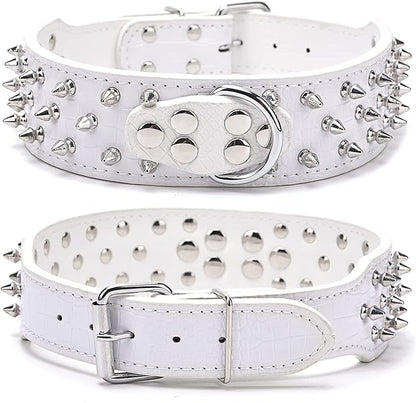 Serijoars Spiked Studded Dog Collar, PU Leather Dog Collar, Adjustable Pet - Image 3