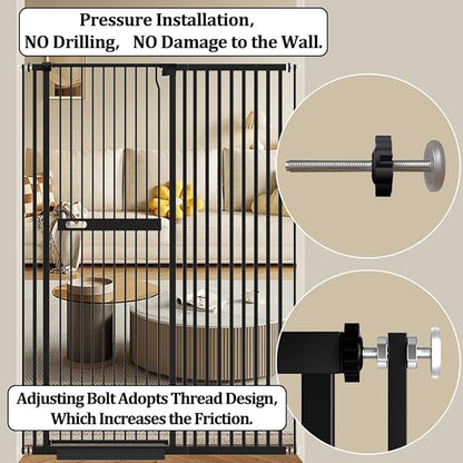 WAOWAO 71" Extra Tall Cat Pet Gate 29.92-45.66" Wide Pressure Mounted Walk - Image 7
