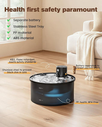 Wireless Cat Water Fountain Cordless: Battery Operated Cat Fountain - - Image 9