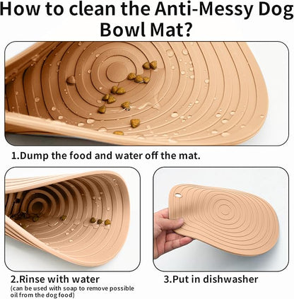 Fhiny 3PCS Silicone Pet Food Mat, 9.5" Round Waterproof Non-Slip Dog Cat Bowl - Image 6