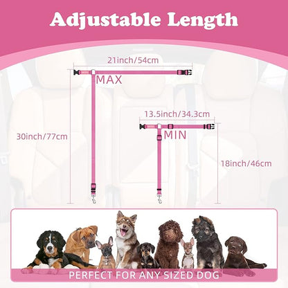 BWOGUE Pet Dog Cat Seat Belts, Car Headrest Restraint Adjustable Safety Leads - Image 4