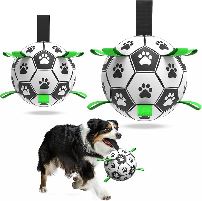 QDAN 2 PCS Dog Toys Soccer Ball Set by QDAN