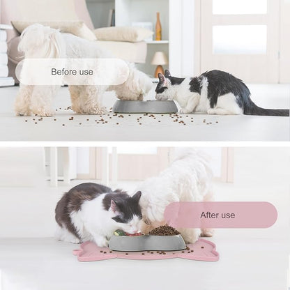 Coomazy Cat Food & Water Mat, Thicker Non-Slip Silicone Mat - Image 4