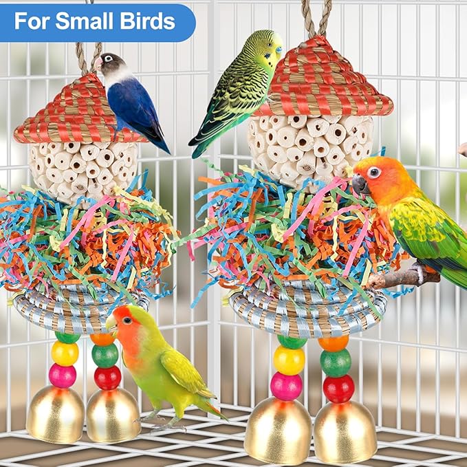 2PCS Bird Toys Parrot Foraging Shredder Hanging Toys Sola Balls - Image 4