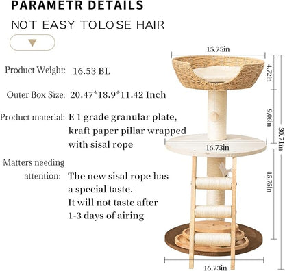Natural Wood Modern Cat Tree - Image 7