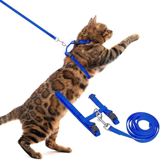 PUPTECK Adjustable Cat Harness and Leash Set Escape Proof Kitten Strap Collar by PUPTECK