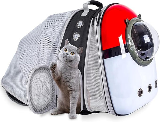 Dual Expandable Cat Backpack Front & Back Extension Pet Backpack Carrier by LightUpYourPetsLife