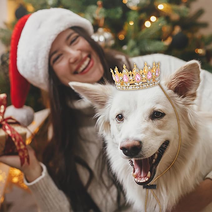 Abbylike Pet Rhinestone King Crown, Queen Crown - Image 6