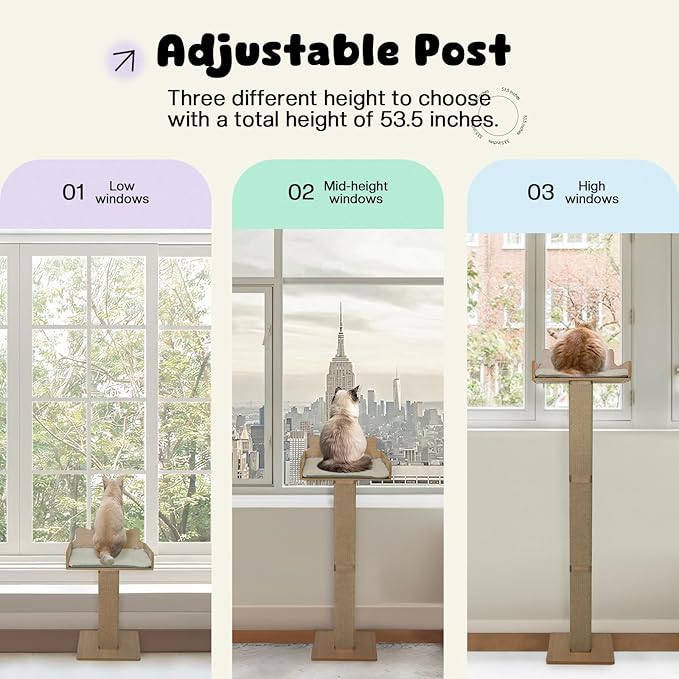 Cat Window Perch with Thick Sisal Scratching Post, Cat Hammock - Image 6