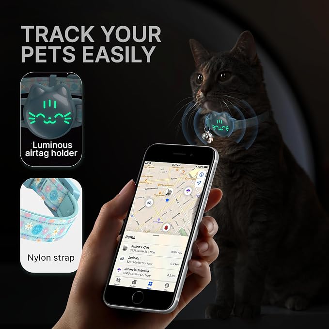 Waterproof Airtag Cat Collar, Breakaway Cat Airtag Collar - Image 2